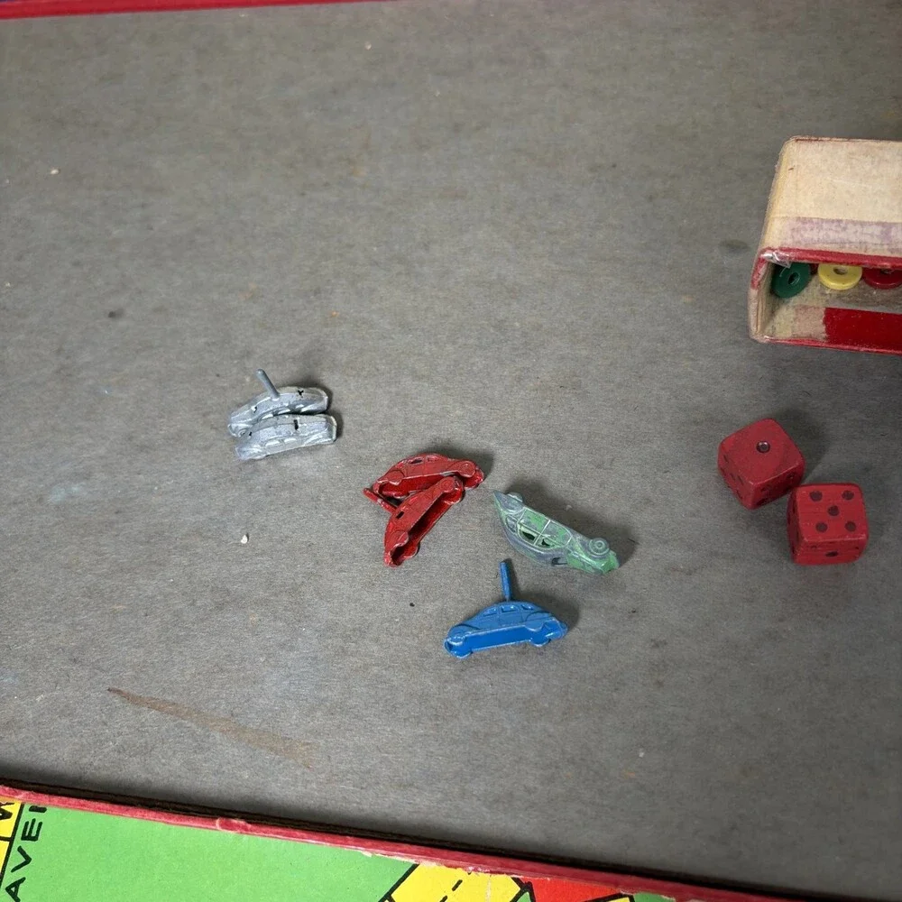 Vintage CABBY Selchow & Righter Board Game Metal Pieces 1938 (Incomplete)